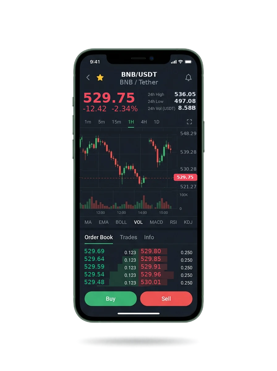 The same portfolio view on a phone screen